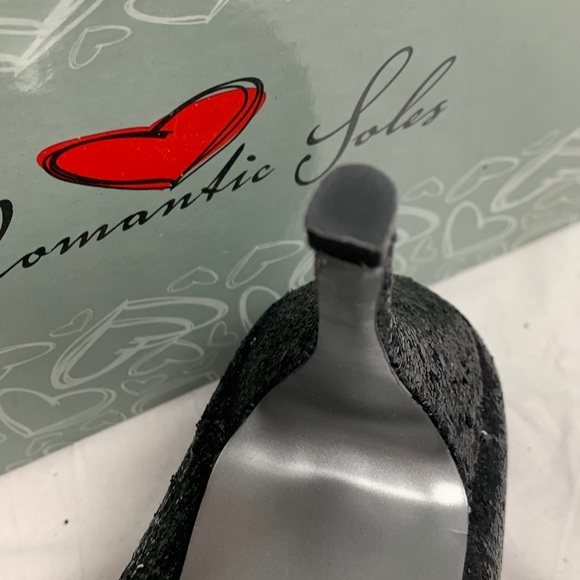 NEW 11M Romantic Soles Black Glitter platform heel - Picture 6 of 8